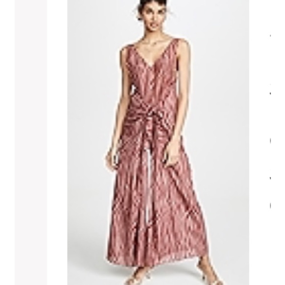Diane Von Furstenberg Acella Jumpsuit in Malton Burlwood Animal Print Red Small
